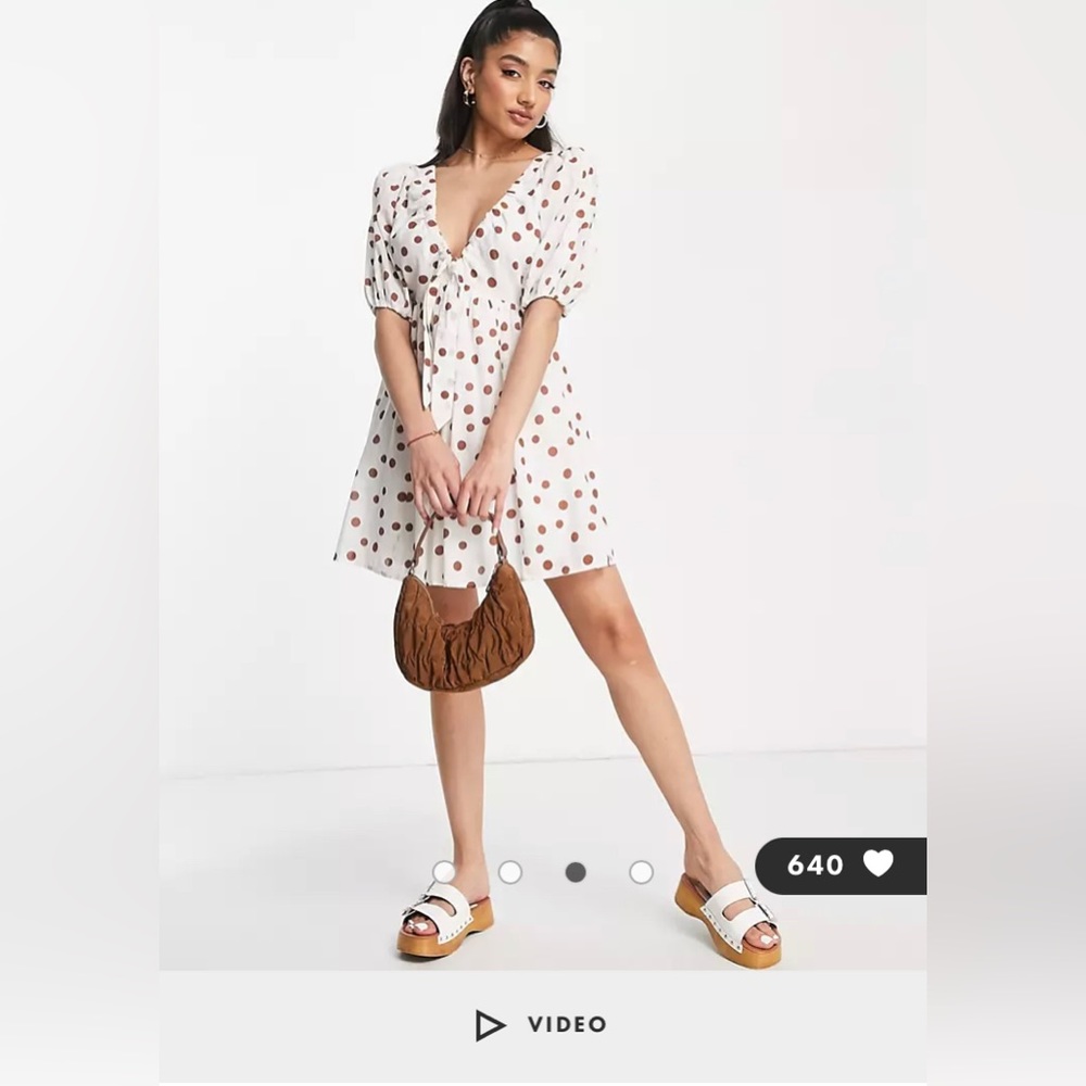 Polka dot V neck